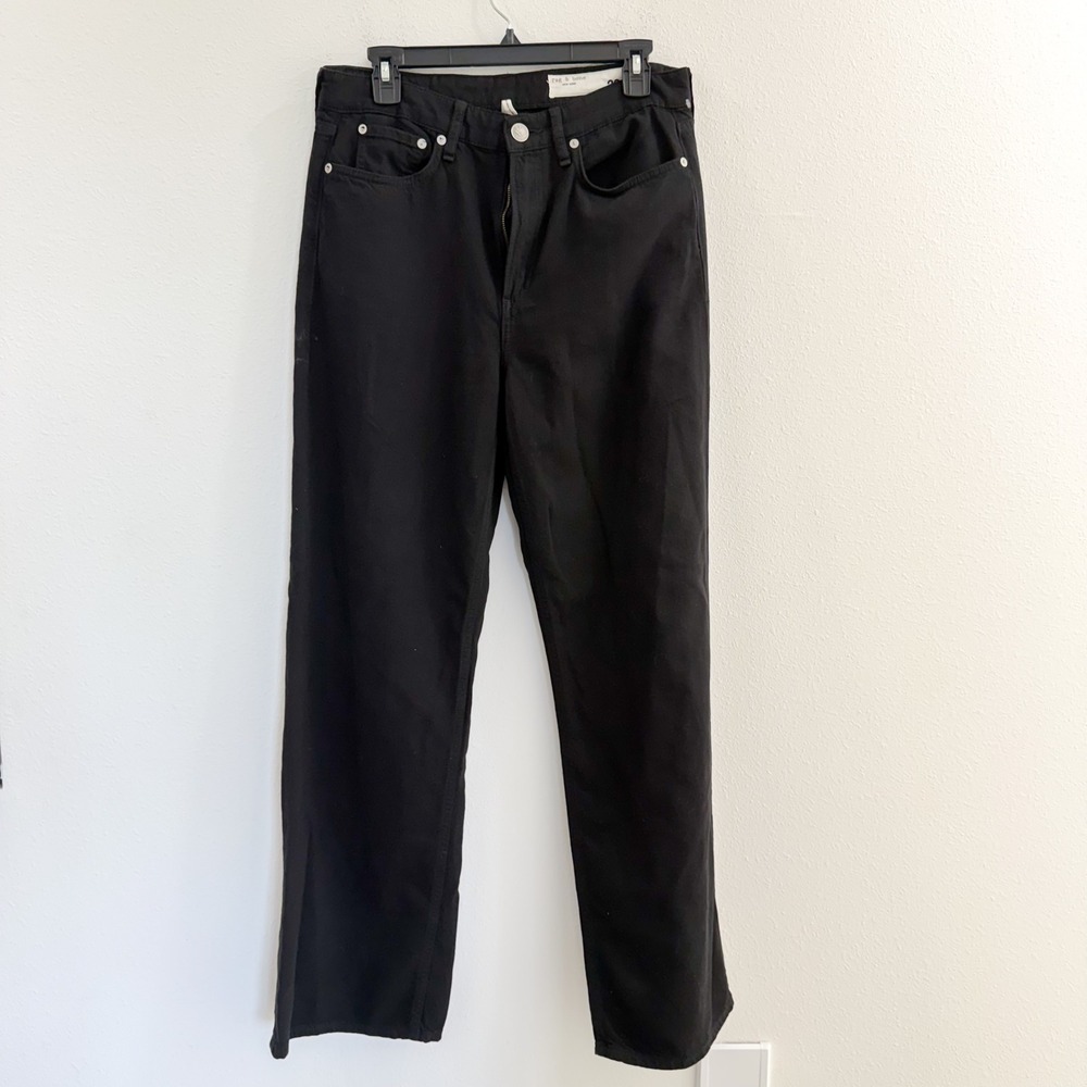 Rag & Bone Wide Leg The Logan Jeans Black Denim 28 - Picture 5 of 8